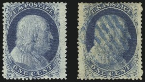 Sale 1017, Lot 128, 1c, 5c-24c 1857-60 Issue (Scott 20-37)
