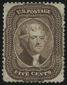 Sale 1017, Lot 130, 1c, 5c-24c 1857-60 Issue (Scott 20-37)