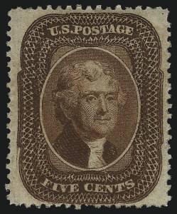 Sale 1017, Lot 131, 1c, 5c-24c 1857-60 Issue (Scott 20-37)