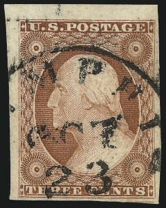 Sale 1017, Lot 148, 3c 1851-56, Orange Brown, Imprint & Corner Margin Copies (Scott 10-10A)
