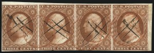 Sale 1017, Lot 158, 3c 1851-56, Orange Brown, Imprint & Corner Margin Copies (Scott 10-10A)