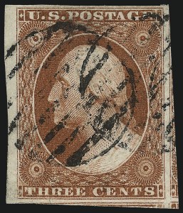 Sale 1017, Lot 171, 3c 1851-56, Orange Brown, Sheet Margin Copies (Scott 10-10A)