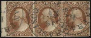 Sale 1017, Lot 178, 3c 1851-56, Orange Brown, Sheet Margin Copies (Scott 10-10A)