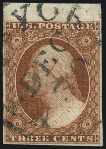 Sale 1017, Lot 181, 3c 1851-56, Orange Brown, Sheet Margin Copies (Scott 10-10A)