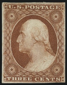 Sale 1017, Lot 190, 3c 1851-56, Orange Brown (Scott 10-10A)