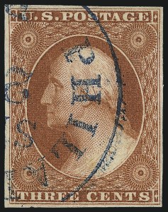 Sale 1017, Lot 193, 3c 1851-56, Orange Brown (Scott 10-10A)