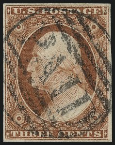 Sale 1017, Lot 197, 3c 1851-56, Orange Brown (Scott 10-10A)