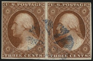 Sale 1017, Lot 209, 3c 1851-56, Orange Brown (Scott 10-10A)