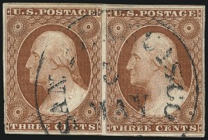 Sale 1017, Lot 211, 3c 1851-56, Orange Brown (Scott 10-10A)