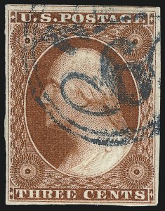Sale 1017, Lot 219, 3c 1851-56, Orange Brown (Scott 10-10A)