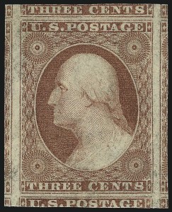 Sale 1017, Lot 227, 3c 1851-56, Brownish Carmine, Unused (Scott 11-11A)