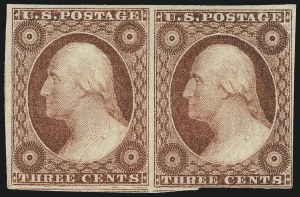 Sale 1017, Lot 228, 3c 1851-56, Brownish Carmine, Unused (Scott 11-11A)