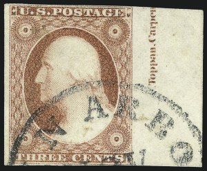 Sale 1017, Lot 284, 3c 1851-56, Dull Red, Imprint Copies (Scott 11-11A)