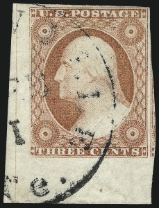 Sale 1017, Lot 309, 3c 1851-56, Dull Red, Corner Margin Copies (Scott 11-11A)