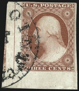 Sale 1017, Lot 316, 3c 1851-56, Dull Red, Corner Margin Copies (Scott 11-11A)