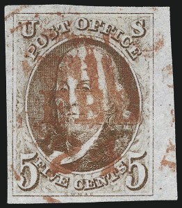 Sale 1017, Lot 32, 5c 1847 Issue, Sheet Margin Copies (Scott 1)