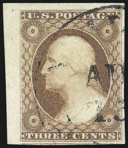 Sale 1017, Lot 336, 3c 1851-56, Dull Red, Corner Margin Copies, Cont. (Scott 11-11A)