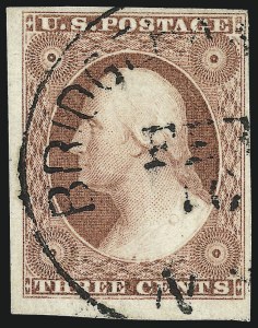 Sale 1017, Lot 348, 3c 1851-56, Dull Red, Corner Margin Copies, Cont. (Scott 11-11A)