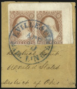 Sale 1017, Lot 355, 3c 1851-56, Dull Red, Corner Margin Copies, Cont. (Scott 11-11A)