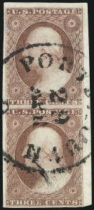 Sale 1017, Lot 357, 3c 1851-56, Dull Red, Corner Margin Copies, Cont. (Scott 11-11A)