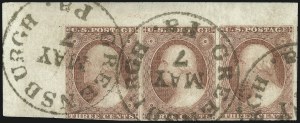 Sale 1017, Lot 360, 3c 1851-56, Dull Red, Corner Margin Copies, Cont. (Scott 11-11A)