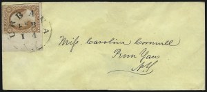 Sale 1017, Lot 363, 3c 1851-56, Dull Red, Corner Margin Copies, Cont. (Scott 11-11A)