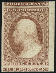 Sale 1017, Lot 377, 3c 1851-56, Dull Red, Sheet-Margin Copies (Scott 11-11A)