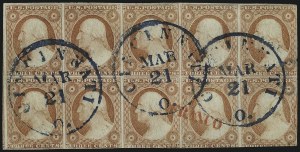 Sale 1017, Lot 412, 3c 1851-56, Dull Red, Shades, Varieties and Cancels (Scott 11-11A)