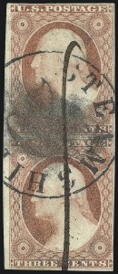 Sale 1017, Lot 420, 3c 1851-56, Dull Red, Shades, Varieties and Cancels (Scott 11-11A)