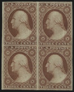 Sale 1017, Lot 427, 3c 1851-56, Claret, Unused (Scott 11-11A)