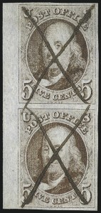Sale 1017, Lot 43, 5c 1847 Issue, Sheet Margin Copies (Scott 1)