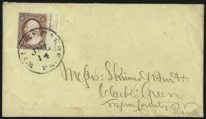 Sale 1017, Lot 430, 3c 1851-56, Claret, Imprint and Corner Margin Copies (Scott 11-11A)