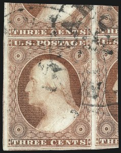Sale 1017, Lot 458, 3c 1851-56, Claret (Scott 11-11A)