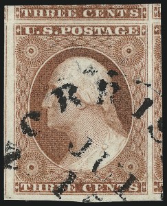 Sale 1017, Lot 460, 3c 1851-56, Claret (Scott 11-11A)