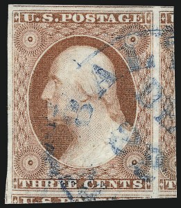 Sale 1017, Lot 463, 3c 1851-56, Claret (Scott 11-11A)