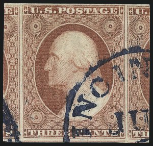 Sale 1017, Lot 472, 3c 1851-56, Claret (Scott 11-11A)