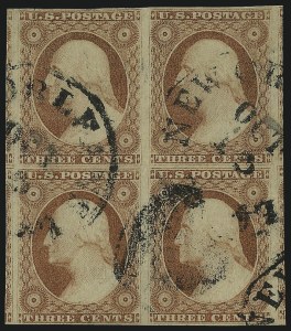Sale 1017, Lot 475, 3c 1851-56, Claret (Scott 11-11A)