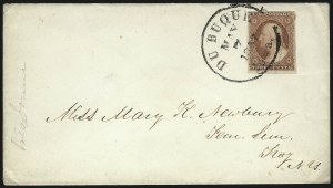 Sale 1017, Lot 481, 3c 1851-56, Claret, Plate Cracks (Scott 11A var)