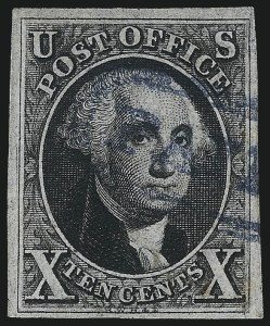 Sale 1017, Lot 61, 10c 1847 Issue (Scott 2)