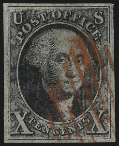 Sale 1017, Lot 63, 10c 1847 Issue (Scott 2)