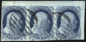 Sale 1017, Lot 82, 1c 1851-56 Issue (Scott 7-9)