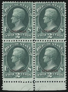 Sale 1017, Lot 989, Official Specimens and Officials Balance (OS)