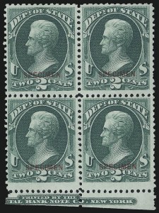 Sale 1017, Lot 990, Official Specimens and Officials Balance (OS)