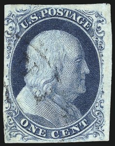 Sale 1019, Lot 336, 1c 1851-56 Issue (Scott 7-9)