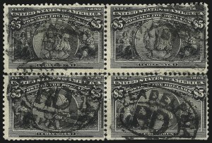 Sale 1019, Lot 577, $1.00-$5.00 1893 Columbian Issue (Scott 241-245)