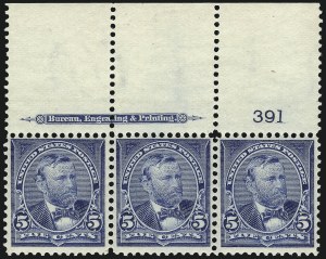 Sale 1019, Lot 614, 1895-97 Watermarked Bureau Issues (Scott 266-283)