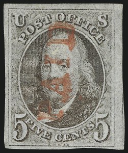 Sale 1024, Lot 11, 5c 1847 Issue Shades (Scott 1 shades)