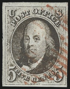 Sale 1024, Lot 12, 5c 1847 Issue Shades (Scott 1 shades)
