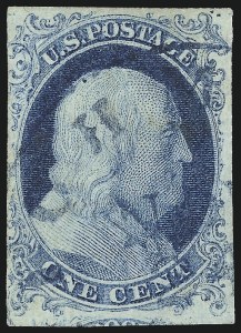 Sale 1024, Lot 17, 1c 1851-56 Issue (Scott 5-9)