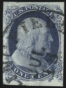 Sale Number 1024, Lot Number 19, 1c 1851-56 Issue (Scott 5-9)